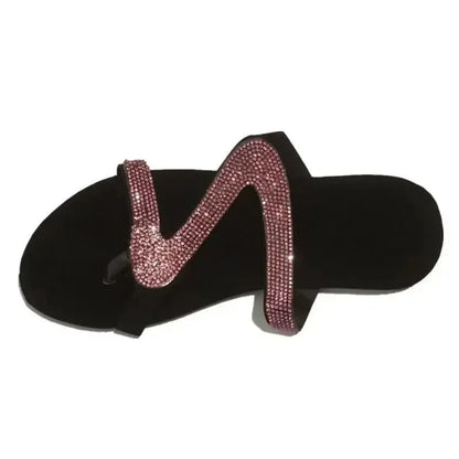 Sandales sexy pour femmes Plage d'été Bouche peu profonde Strass Défilé de mode pour femmes Chaussures confortables et légères Sandales féminines