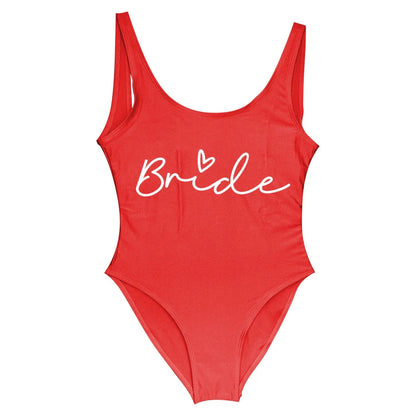 S-3XL Maillot de bain blanc une pièce Équipe de la mariée Maillot de bain de fête de célibataire pour femme Maillot de bain de poule Maillot de bain de piscine