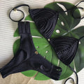 2025 Nuovo Fasciatura Strisce Bikini Brasiliano Costumi da Bagno Costume da Bagno da Donna Due Pezzi Set Femminile Sexy Lace up Mujer Beachwear Estate