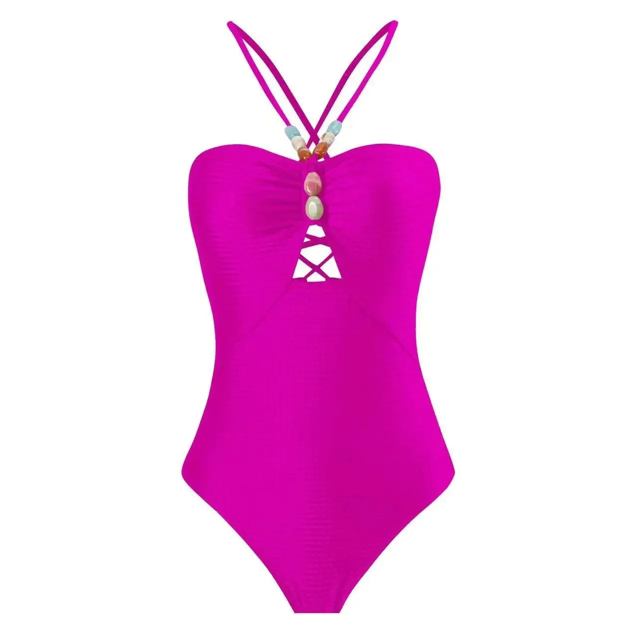 Printed One-Piece Bikini Set Women's Beachwear Tummy Covering Slimming Southeast Asian Sun Protection Style