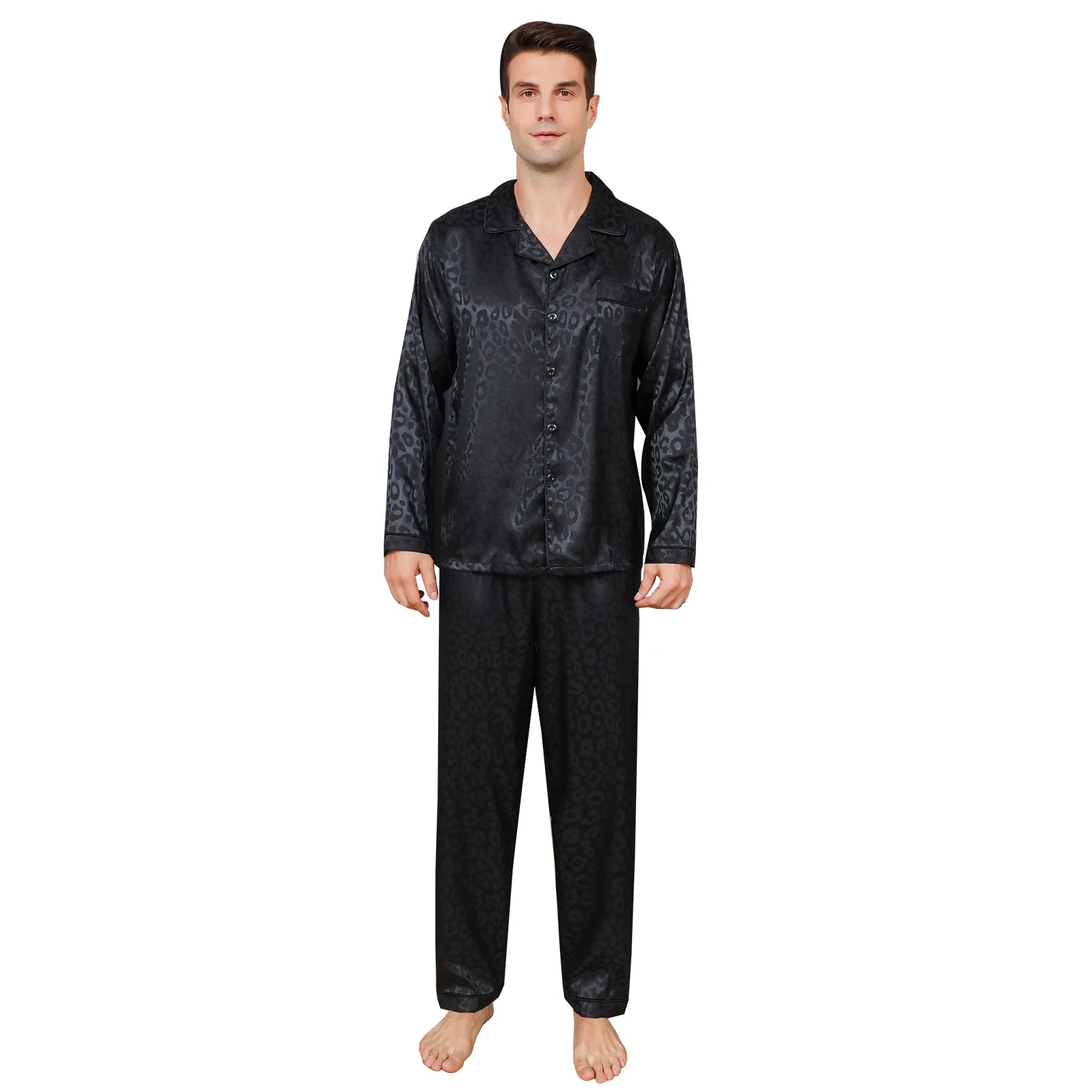 Pigiama da uomo a maniche lunghe estivo ghiaccio bellissimi vestiti per la casa cardigan sottile casual primaverile e autunnale da uomo può indossare due abiti