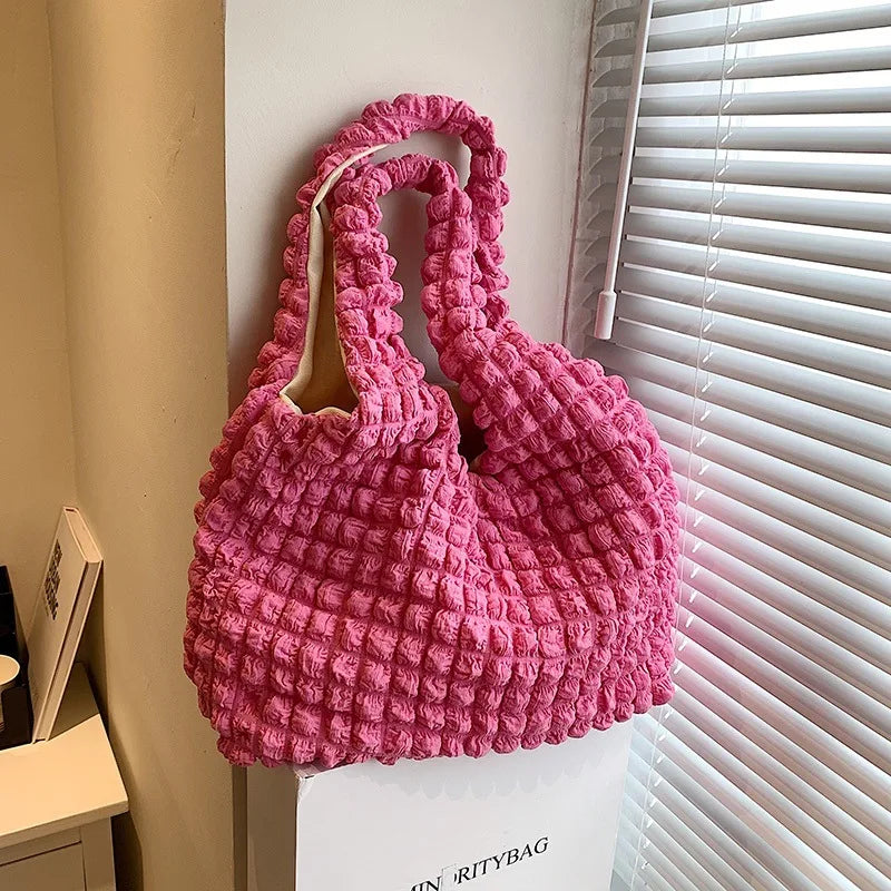 Yogodlns Borsa a nuvola pieghettata estiva Borsa a tracolla femminile di grande capacità color caramello Borse Shopping Borsa per ragazze Tote Bolsas
