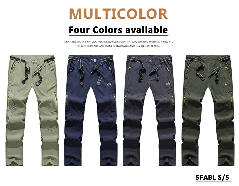 Svabl 5XL pantaloni da trekking estivi ad asciugatura rapida da uomo pantaloni tattici impermeabili elasticizzati tasche con cerniera pantaloni pantaloni da pesca leggeri