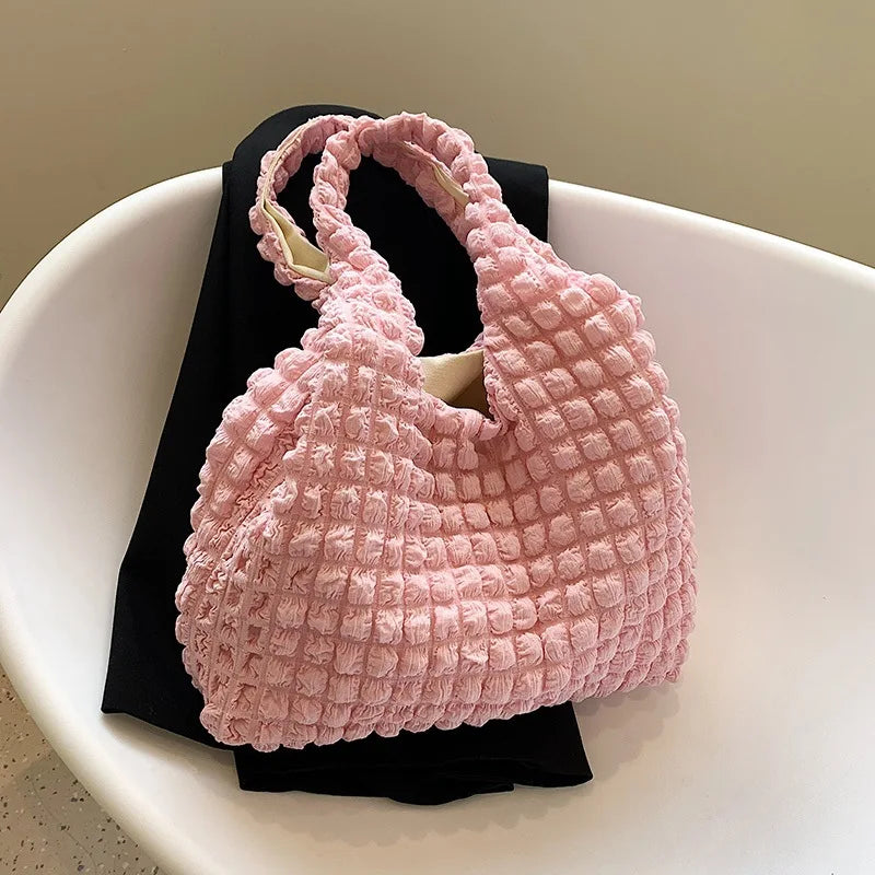 Yogodlns Borsa a nuvola pieghettata estiva Borsa a tracolla femminile di grande capacità color caramello Borse Shopping Borsa per ragazze Tote Bolsas