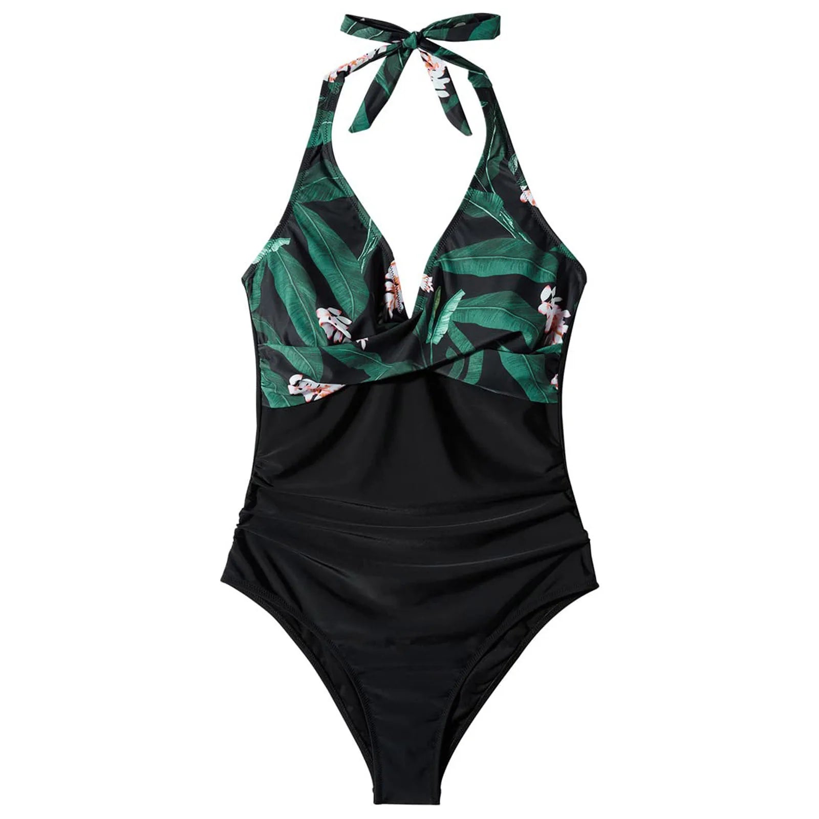 Summer Fashion New Beachwear Hot Print One Piece Swimsuit Women Sexy Pleated Bathing Suit Leopard Printed Bodysuit Bikini Set