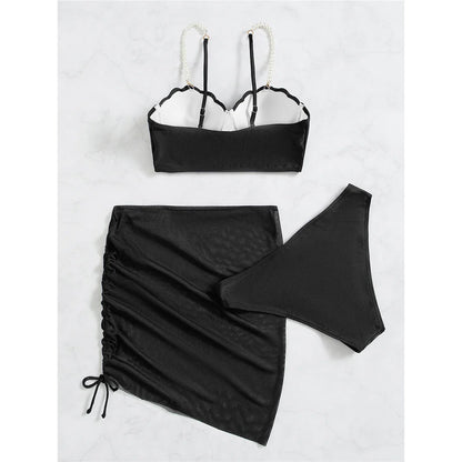S - XL perle Bikini Push Up costume da bagno donna costumi da bagno donna Bikini a tre pezzi con reggiseno coppa bagnante costume da bagno Swim V4302