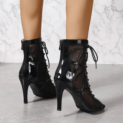 2024 New Brand Party Boots Sexy Stilettos Thin High Heels Footwear Dance Shoes Latin for Ballroom Basic Night Club Womens Shoes