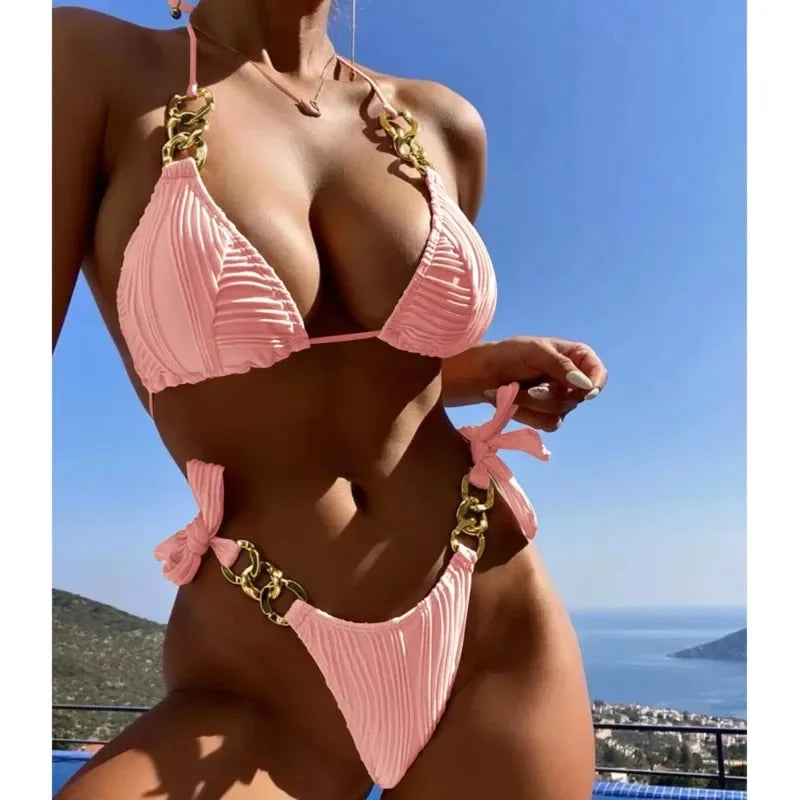 Sommer Sexy Bikinis 2025 Damen Bademode Weiblicher Badeanzug Schwimmbekleidung Badeanzüge Brasilianisches Bikini-Set Strandbekleidung Pool-Bader
