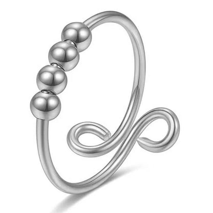 Anelli di ansia punk per donna uomo spirale Fidget perline anello gioielli di tendenza piacevole ruota liberamente anello in acciaio inossidabile antistress regalo