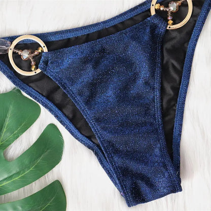 nuovo costume da bagno in due pezzi con strass 2026 cristallo di lusso perizoma Sexy perizoma Bikini Set costumi da bagno da donna costume da bagno Sexy da spiaggia