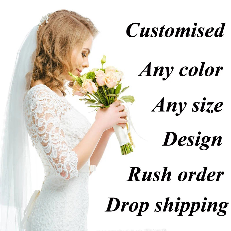 Gabriellar eleganti abiti da sposa a sirena per le spose scollo a V applicazioni tulle volant pieghe al largo della spalla personalizzati