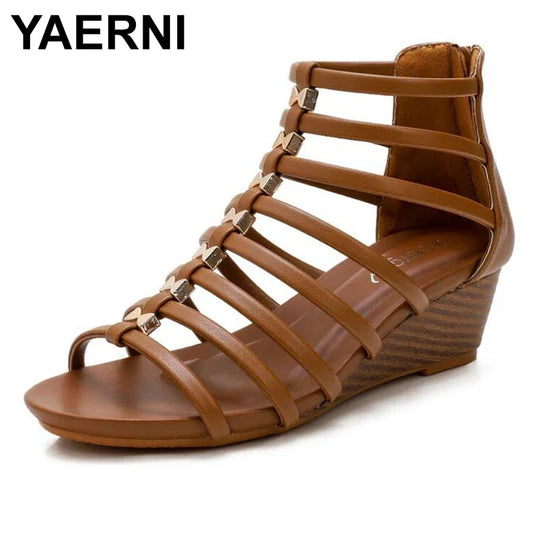 YAERNI estate nuove scarpe da donna moda Casual pantofole da spiaggia all'aperto confortevole punta piatta sandali da donna taglie forti