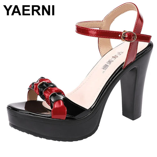Sandali estivi in pelle di alta qualità per donna 8cm 10cm tacco alto 2024 taglia 32 33 43 piattaforma open toe scarpa elegante nero bianco