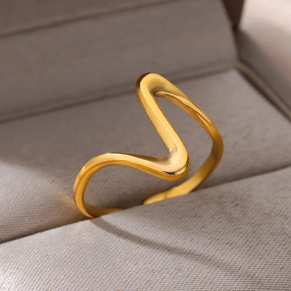 Anelli in acciaio inossidabile per donna Anello aperto impermeabile color oro Anello per coppia di nozze Regali di gioielli Articoli di spedizione gratuiti Anelli