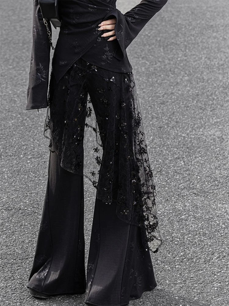 Harajuku Donne Fata Garza Glitter Gonne Vedere Attraverso La Fasciatura Irregolare Gonna Vintage Grunge Alla Moda Mujer Faldas Y2k Estetica