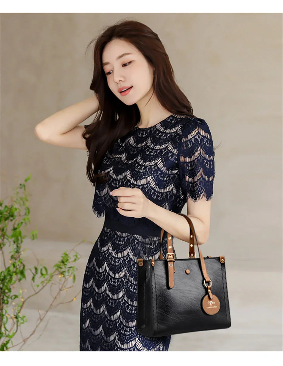 Borse di lusso in morbida pelle Borse da donna Designer 3 strati Borsa a tracolla con tracolla Sac Borsa da donna per lo shopping di grande capacità