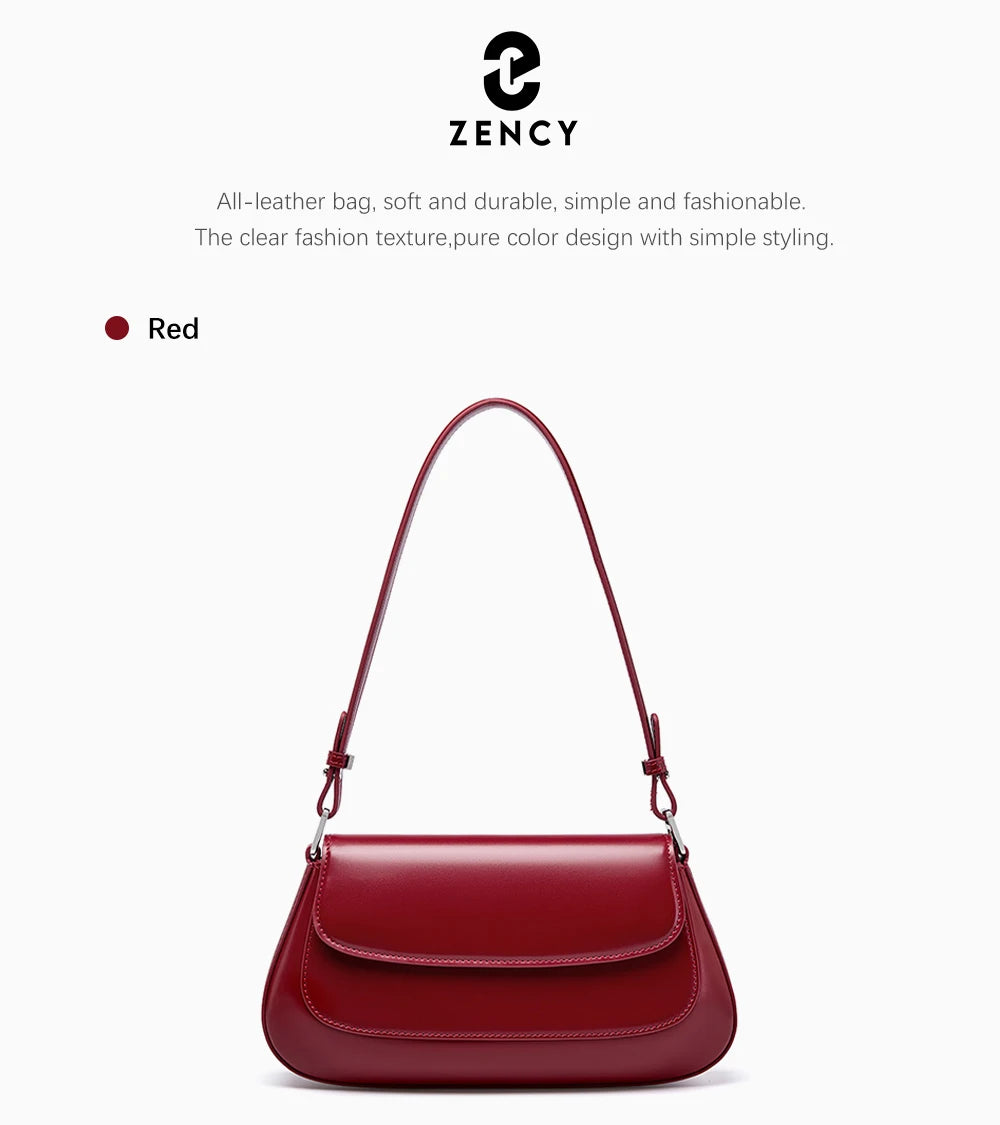 Borse di lusso Zency per donna, in vera pelle, stile francese, borsa a tracolla estiva da donna, borsa a spalla, borsa a tracolla sottobraccio.