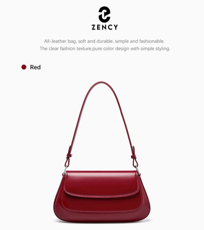 Borse di lusso Zency per donna, in vera pelle, stile francese, borsa a tracolla estiva da donna, borsa a spalla, borsa a tracolla sottobraccio.