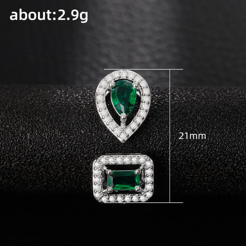 Huitan Anelli di apertura del polsino a forma geometrica per le donne Colore argento/Colore oro Nobile anello con zirconi cubici Accessorio Gioielli di moda