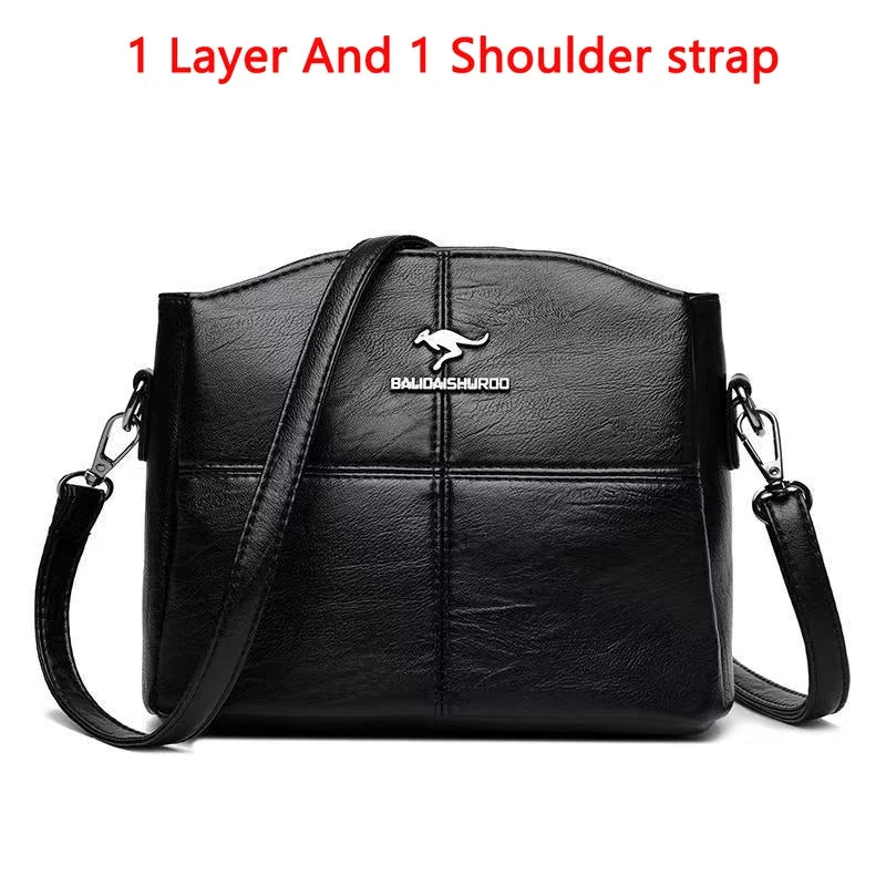 Borse di lusso in morbida pelle Borse da donna Designer 3 strati Borsa a tracolla con tracolla Sac Borsa da donna per lo shopping di grande capacità