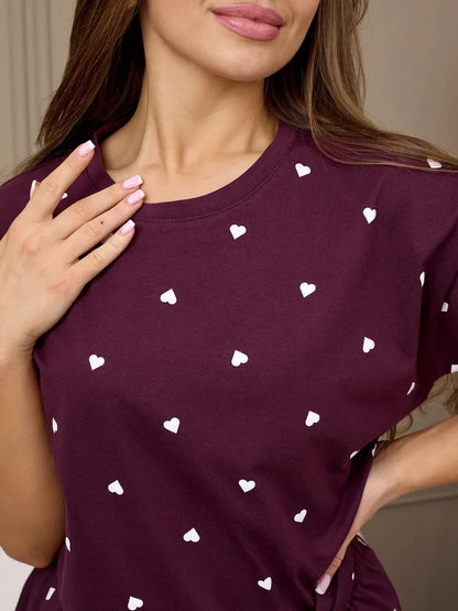 Pigiama da donna Set Nuova primavera ed estate Nuovi pantaloncini stampati Pigiama da donna casual alla moda a cinque maniche Homewear