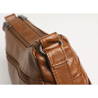 Borsa a tracolla in pelle da donna Tracolla regolabile Chiusura con cerniera Borsa per donna Viaggio Lavoro Borsa a tracolla casual quotidiana