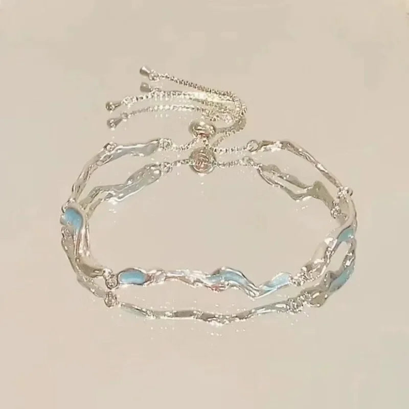 Braccialetti con fiori di ciliegio in cristallo rosa brillante per donne e ragazze, braccialetto con fiore a luna dolce e zirconi, gioielli estetici da festa