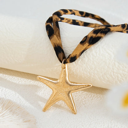 Ingemark 7 Stili Etnici Multistrato Collana a catena in velluto Donna 2025 Nuova moda Conchiglia in metallo Stella marina Cuore Ciondolo Collo Gioielli