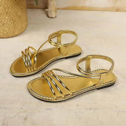 Sandales d'été tendance pour femme 2026, sexy, bout ouvert, plates, légères et confortables, claquettes de plage - En solde