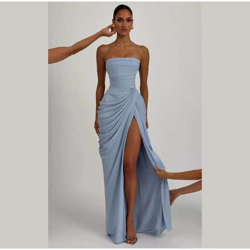 Abito Corto Sexy in Jacquard da Donna, Vestito Slim con Maniche a Halter e Schiena Scoperta, Abito da Festa Corto Femminile, Moda Estiva 2026, Tinta Unita, per Donna