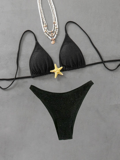Sommer neuer Schnür-Seestern-Accessoires-Bikini, sexy Strand-Split-Badeanzug
