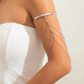 Ingemark 17 Stili Boho Ciondolo in cristallo Braccialetti aperti per le donne Wed Bridal Goth Nappa Braccialetti con braccio a maglie Regalo di gioielli per feste