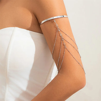Ingemark 17 Stili Boho Ciondolo in cristallo Braccialetti aperti per le donne Wed Bridal Goth Nappa Braccialetti con braccio a maglie Regalo di gioielli per feste