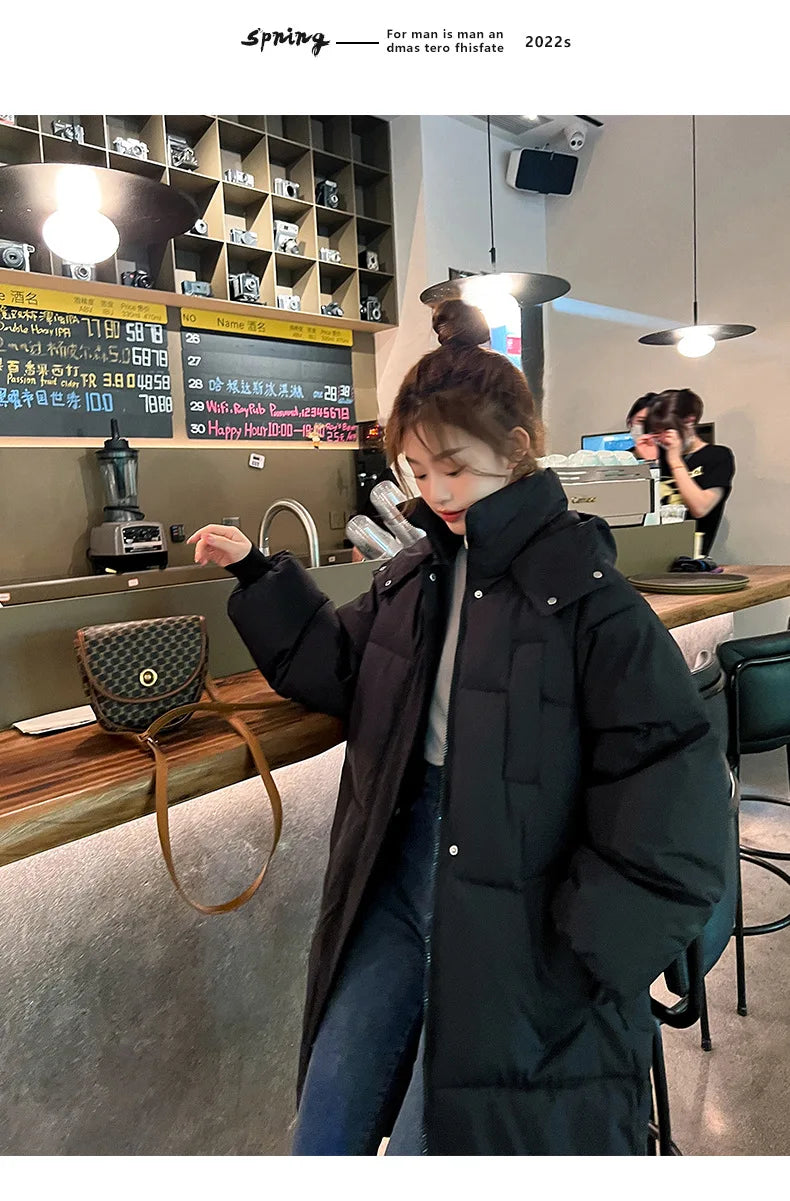 Cappotto freddo da donna invernale parka giacca imbottita lunga con cappuccio Plus Size cappotto Super caldo capispalla da neve all'ingrosso a buon mercato coreano
