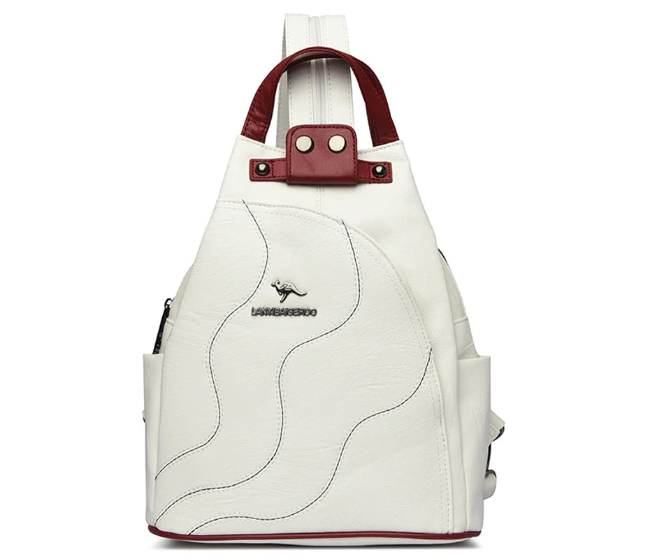 Zaini in pelle da donna Borsa da petto femminile con cerniera Zaino da viaggio Zaino da donna Mochilas Borse da scuola per ragazze adolescenti Sac A Dos