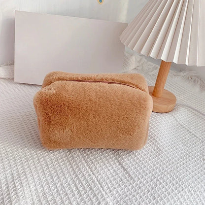 Borse per il trucco in pelliccia di leopardo per le donne Borsa per cosmetici da viaggio morbida Custodia per organizer Custodia per borse da donna per ragazze