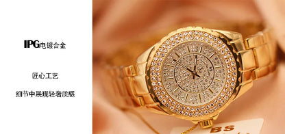 Orologi eleganti da donna con bracciale in oro 2025 Orologi da polso da donna di lusso delle migliori marche per orologio femminile Moda elegante in acciaio pieno