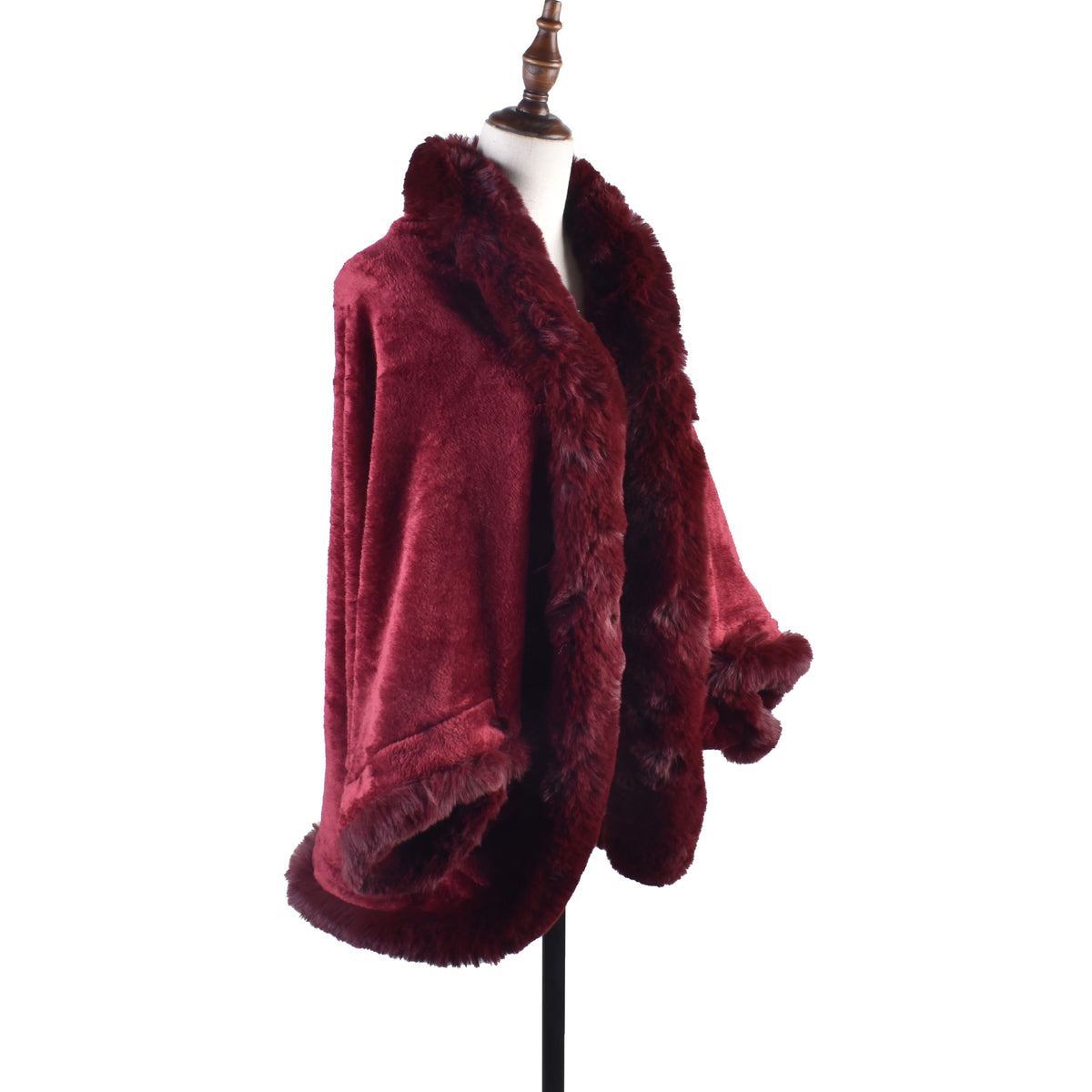 Cardigan da donna in peluche con maniche a pipistrello larghe e maniche a pipistrello in peluche con maniche calde di nuova moda invernale