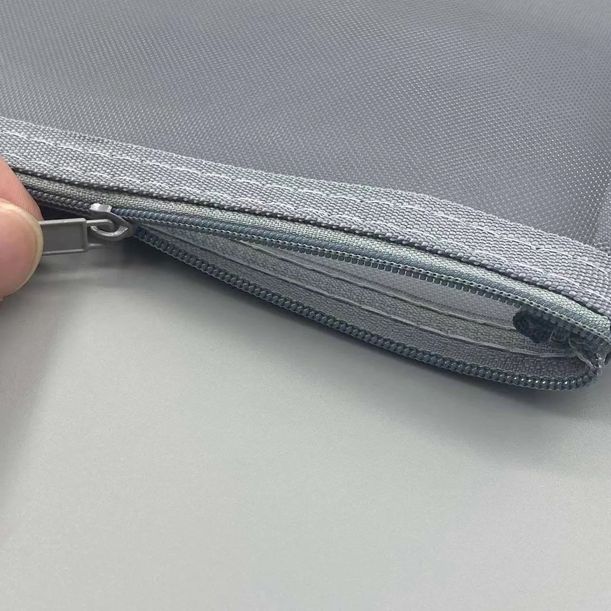 Borsa per penne in rete con cerniera trasparente in nylon Borse per file per studenti Borsa speciale per garza in rete per esame Custodia per trucco per cosmetici in rete per i viaggi