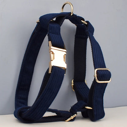 Set di collare e guinzaglio per cani in velluto a coste blu violaceo, con targhetta personalizzata incisa, accessori per animali domestici, guinzaglio per cani in velluto a coste17