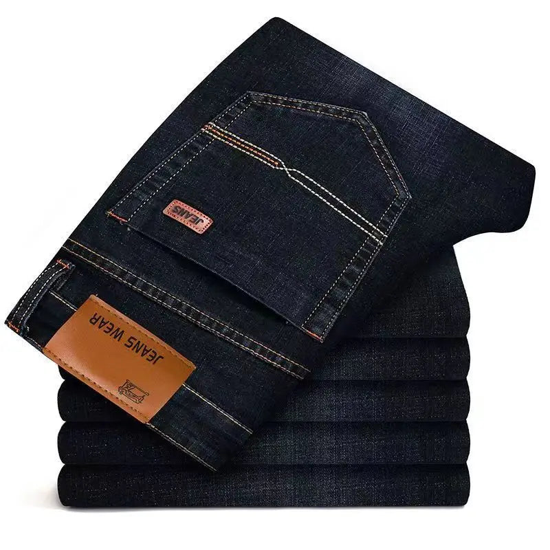 Jeans da Uomo Business Nuovo Stile 2026 Casual Elasticizzati Classici Blu Neri Pantaloni da Lavoro in Denim Abbigliamento Maschile