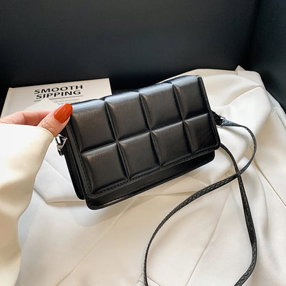 Nuove borse a tracolla moda tinta unita borsa a tracolla da viaggio femminile plaid piccole borse a tracolla in pelle PU per donna