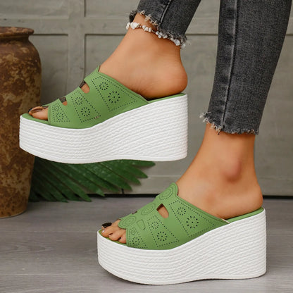 Sandales d'été décontractées pour femmes Sandales compensées à plateforme antidérapantes pour l'extérieur Sandales antidérapantes confortables pour femmes Chaussures de créateur Zapatos De Mujer
