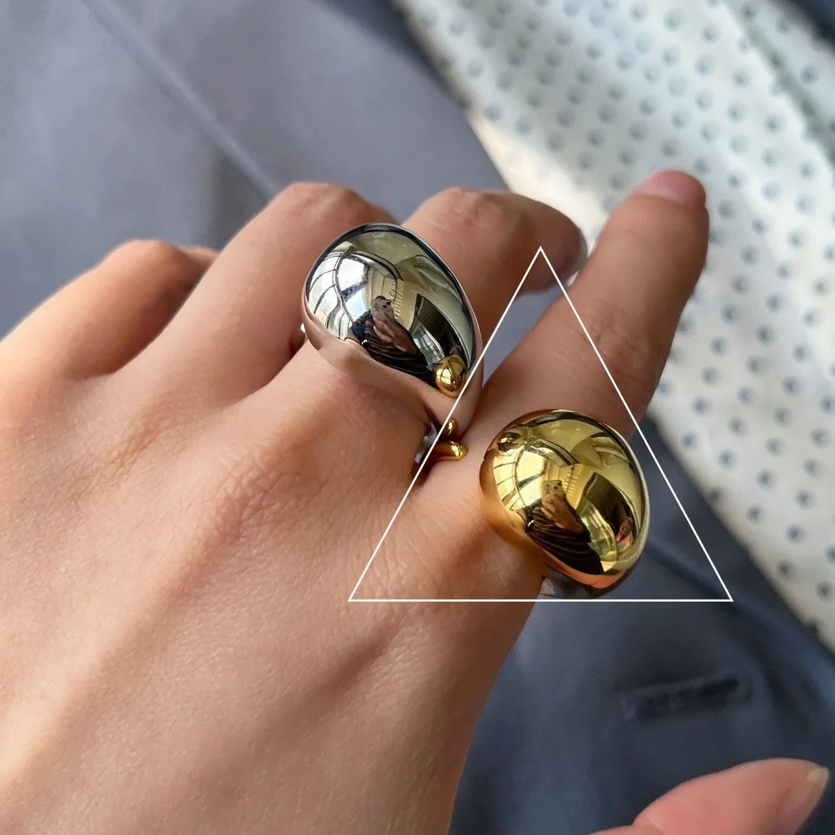 Anello goccia d'acqua in argento sterling 925 per le donne regalo geometrico punk esagerazione tendenza accessori gioielli Hiphop Dropshipping