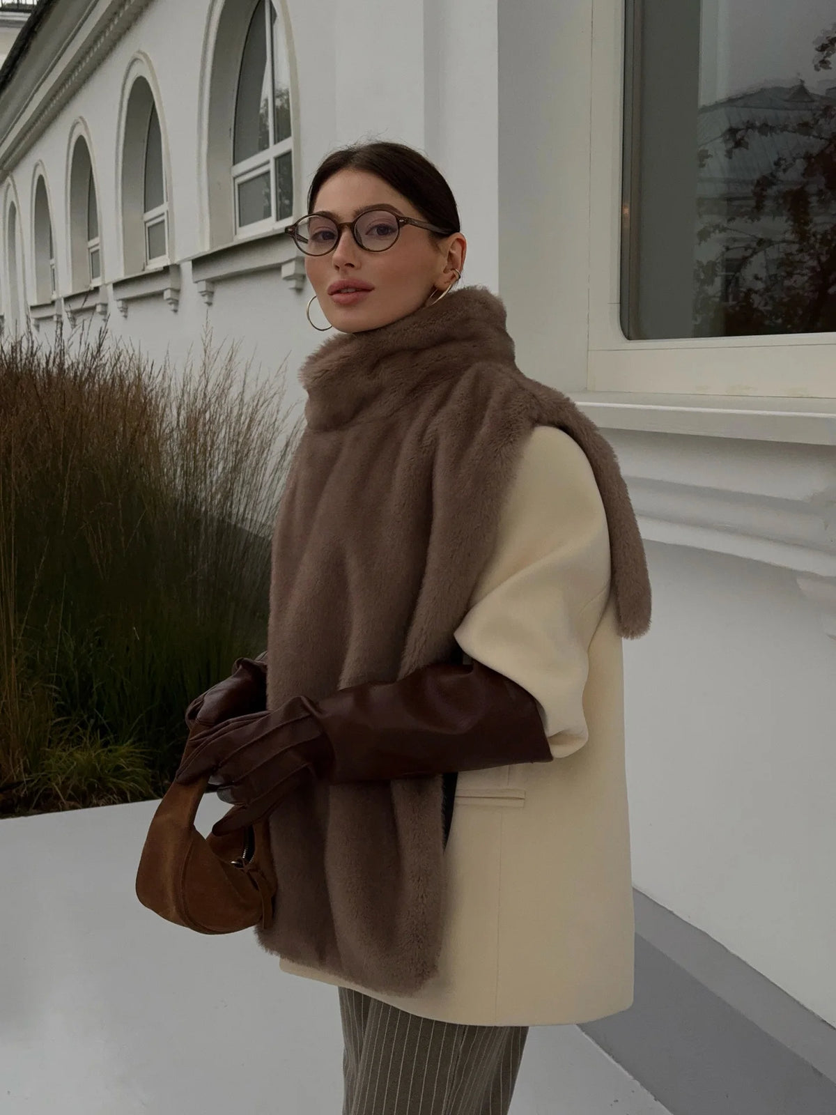 Pullover lavorati a maglia a collo alto scozzese da donna Chic manica lunga maglione corto caldo allentato Lady Autunno Inverno Pendolarismo Maglieria da strada