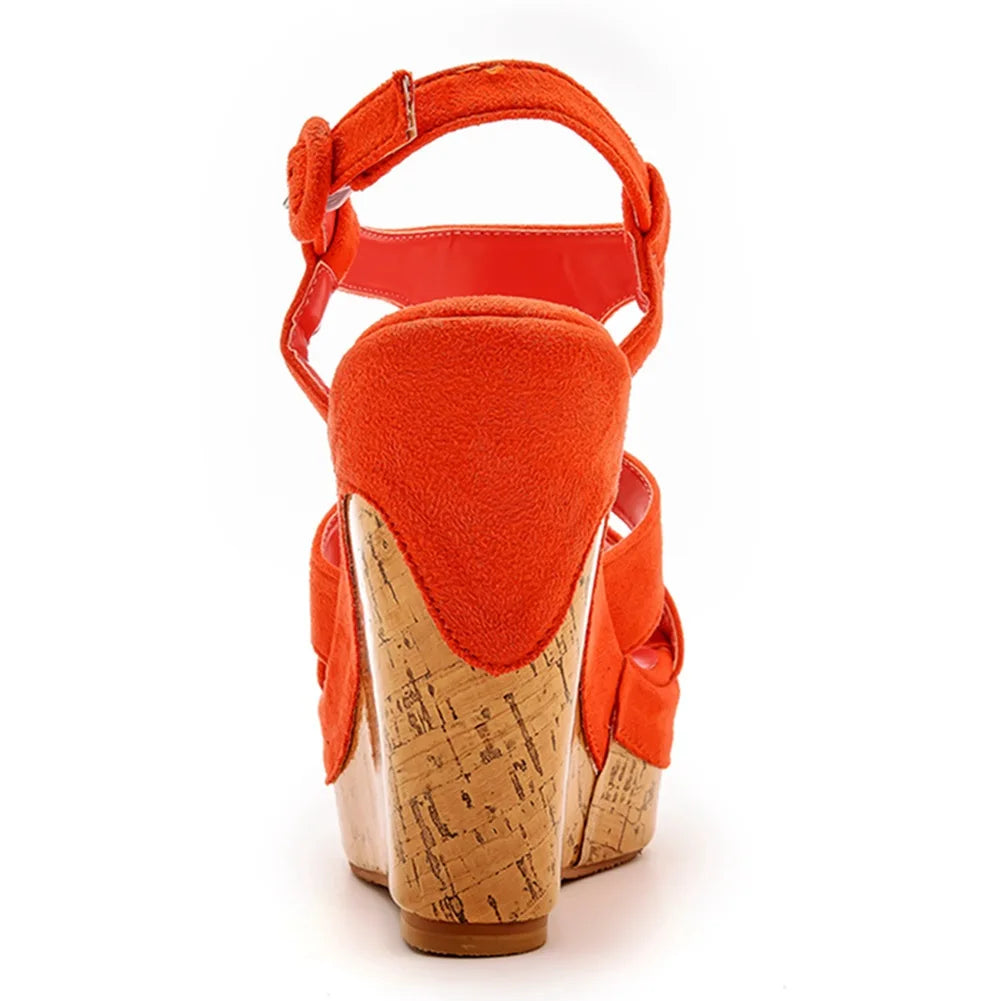 Sandali con plateau Summer Fashion Women Bohemia Style tacco alto bocca di pesce Peep Toe zeppe scarpe per le donne Sandalias De Mujer