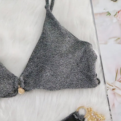 nuovo costume da bagno in due pezzi con strass 2026 cristallo di lusso perizoma Sexy perizoma Bikini Set costumi da bagno da donna costume da bagno Sexy da spiaggia
