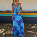 Sommer Sexy Langes Kleid Frauen Sommer Strand Urlaub Kleider Für Frauen Elegantes Rückenfreies Batik Bedrucktes Partykleid 2024