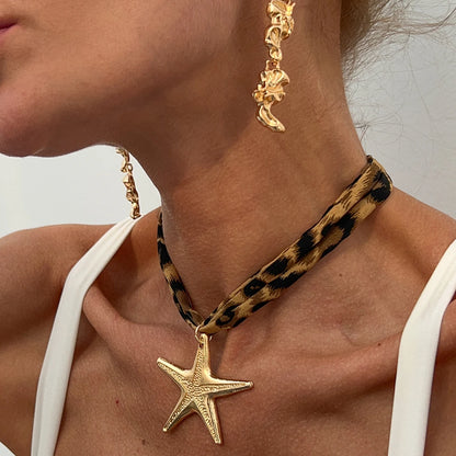 Ingemark 7 Stili Etnici Multistrato Collana a catena in velluto Donna 2025 Nuova moda Conchiglia in metallo Stella marina Cuore Ciondolo Collo Gioielli