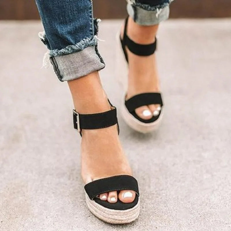 Nouvelles Sandales d'Été pour Femmes, Sandales à Talons Hauts Tendance, Chaussures Compensées Confortables pour l'Extérieur, Sandales Compensées Légères pour Femmes